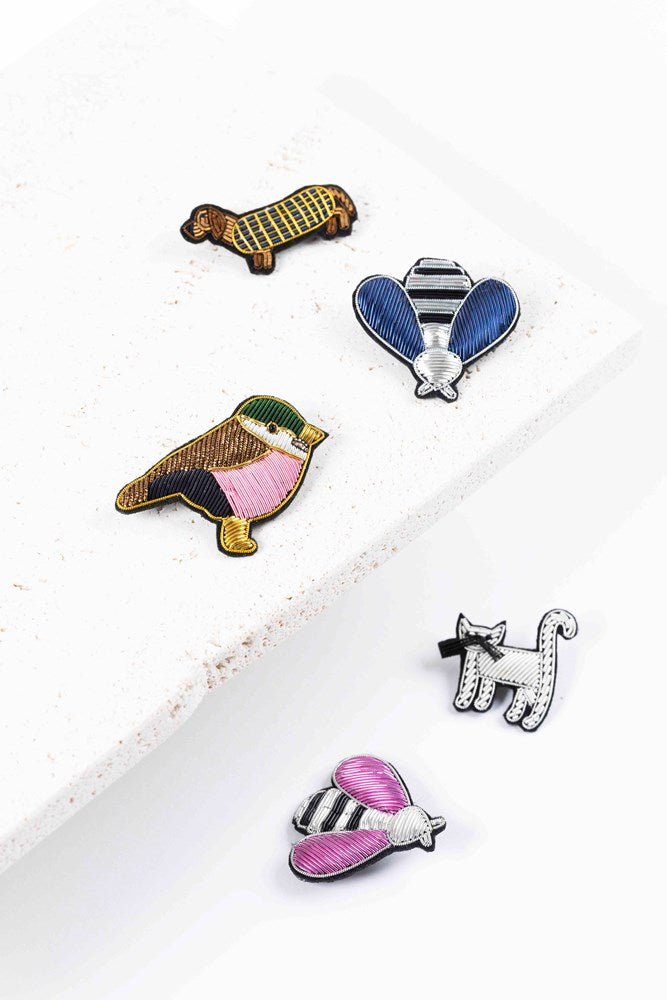 French Embroidered Brooches - Parisian Cool - Brooch