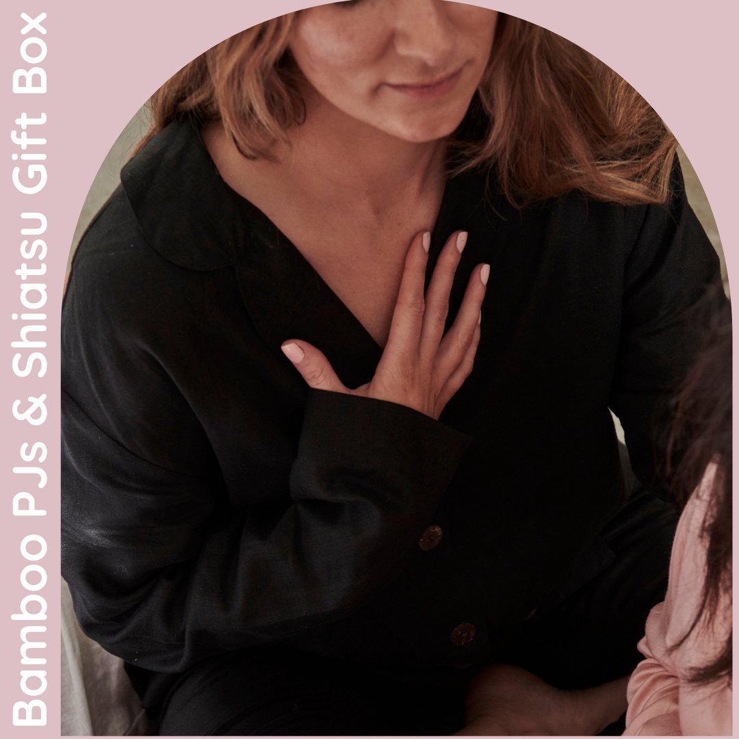 Gift Box - Black Bamboo PJs + Studio Machiya Shiatsu Treatment - Gift Box