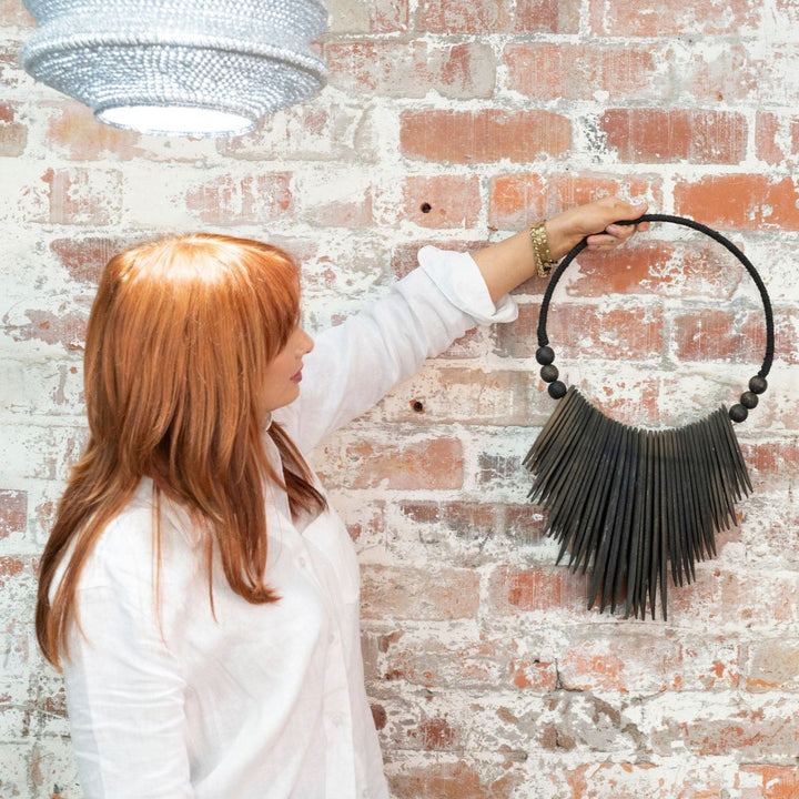 Indonesian Timber Tribal Necklace – Handcrafted Statement Piece - Art