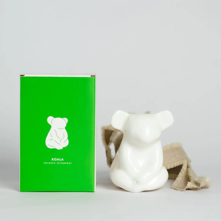 Koala - White Ceramic Ornament by Joey - Christmas Decorations