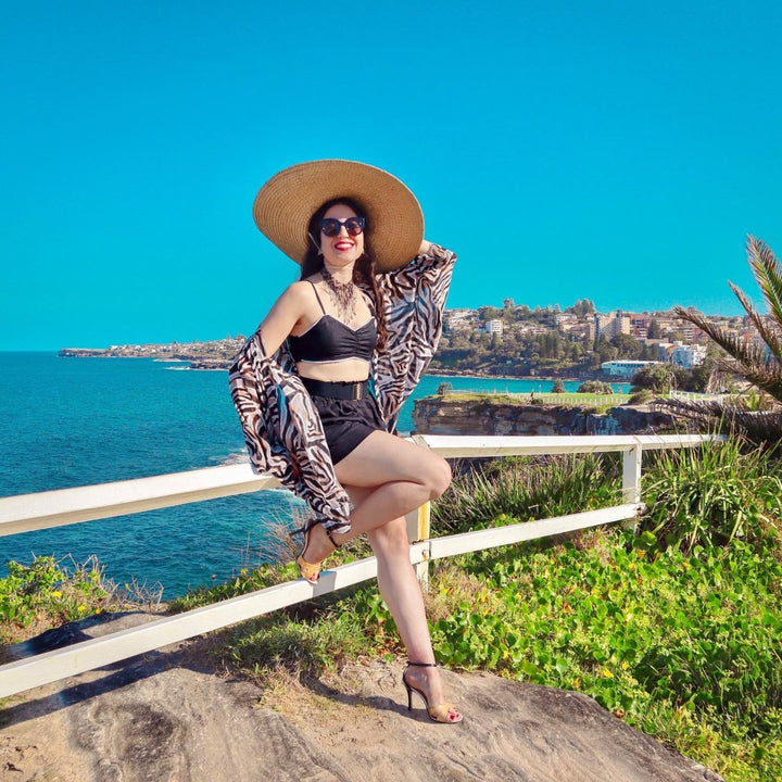 Linen Bralette in Black - Bralette