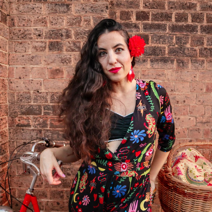 Linen Bralette in Black - Bralette