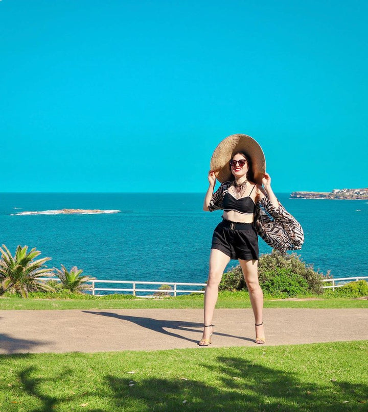 Linen Bralette in Black - Bralette