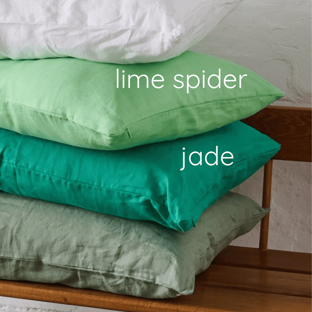 Linen Pillowcase in Lime Spider - Pillowcase