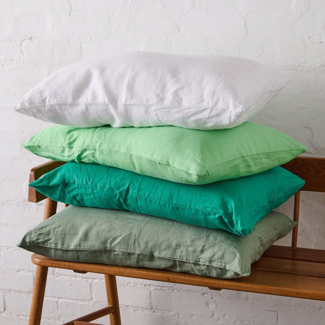 Linen Pillowcase in Lime Spider - Pillowcase