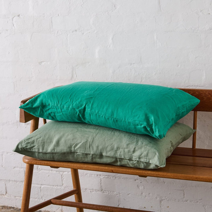 Linen Pillowcase in Lime Spider - Pillowcase