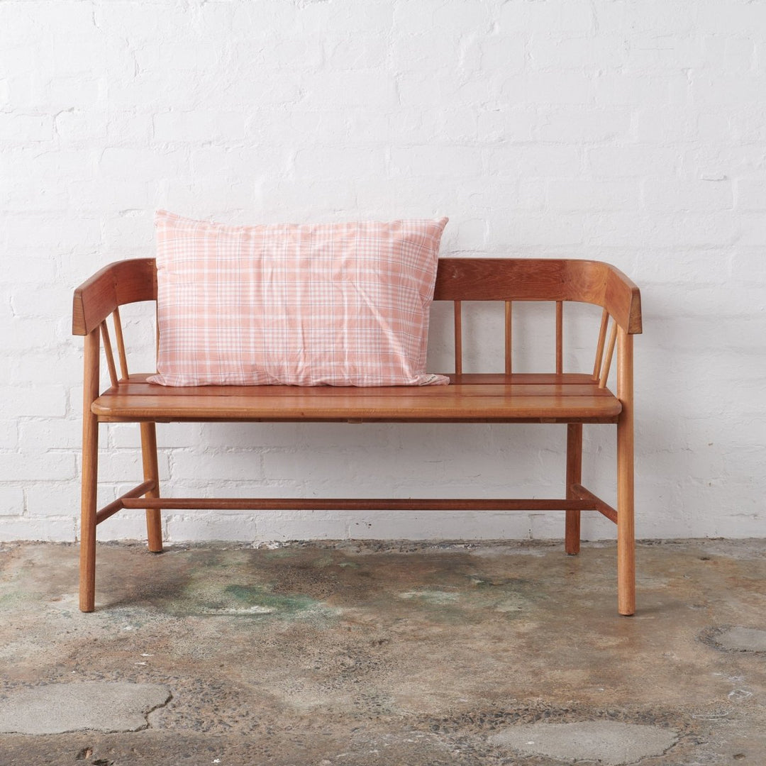 Linen Pillowcase | Peach Tartan - Pillowcase