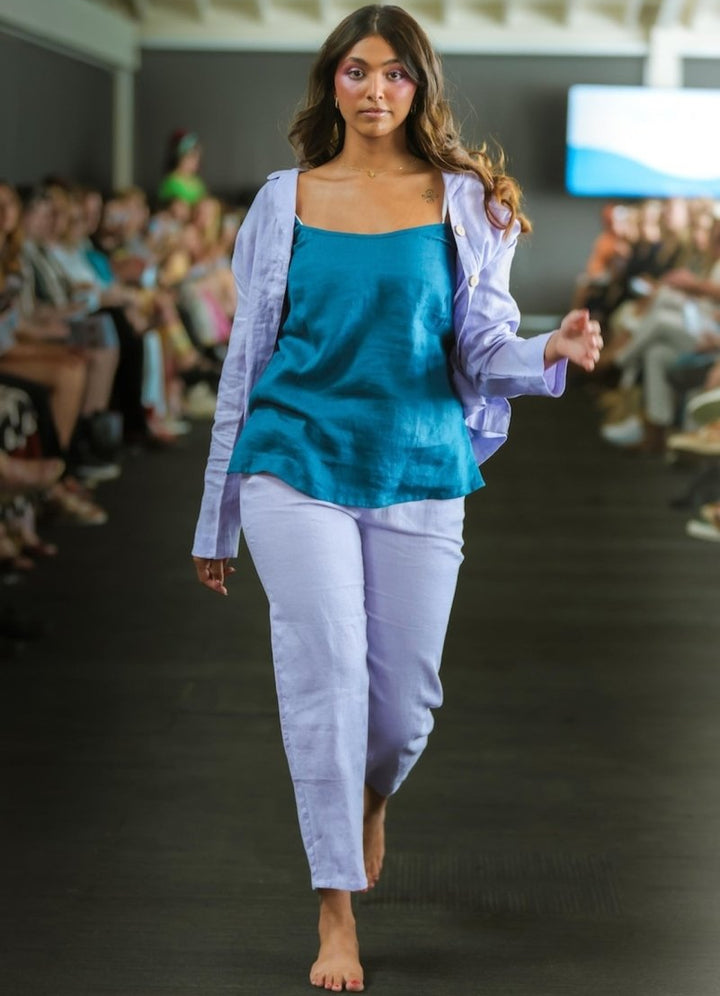 Linen Pyjama Set - Purple - Pyjamas