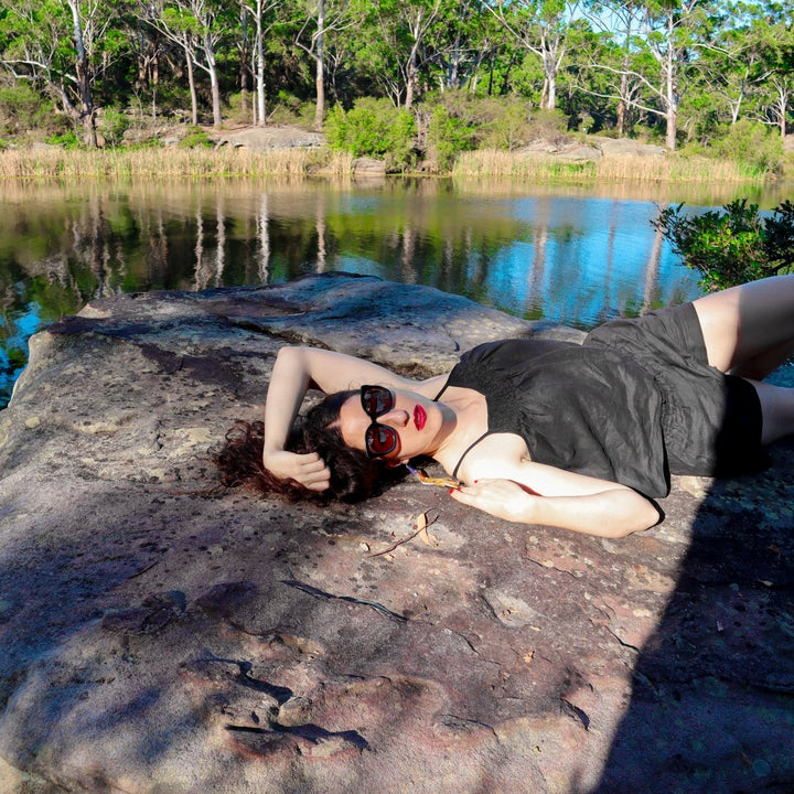 Linen Short Sets in Black - Pyjamas