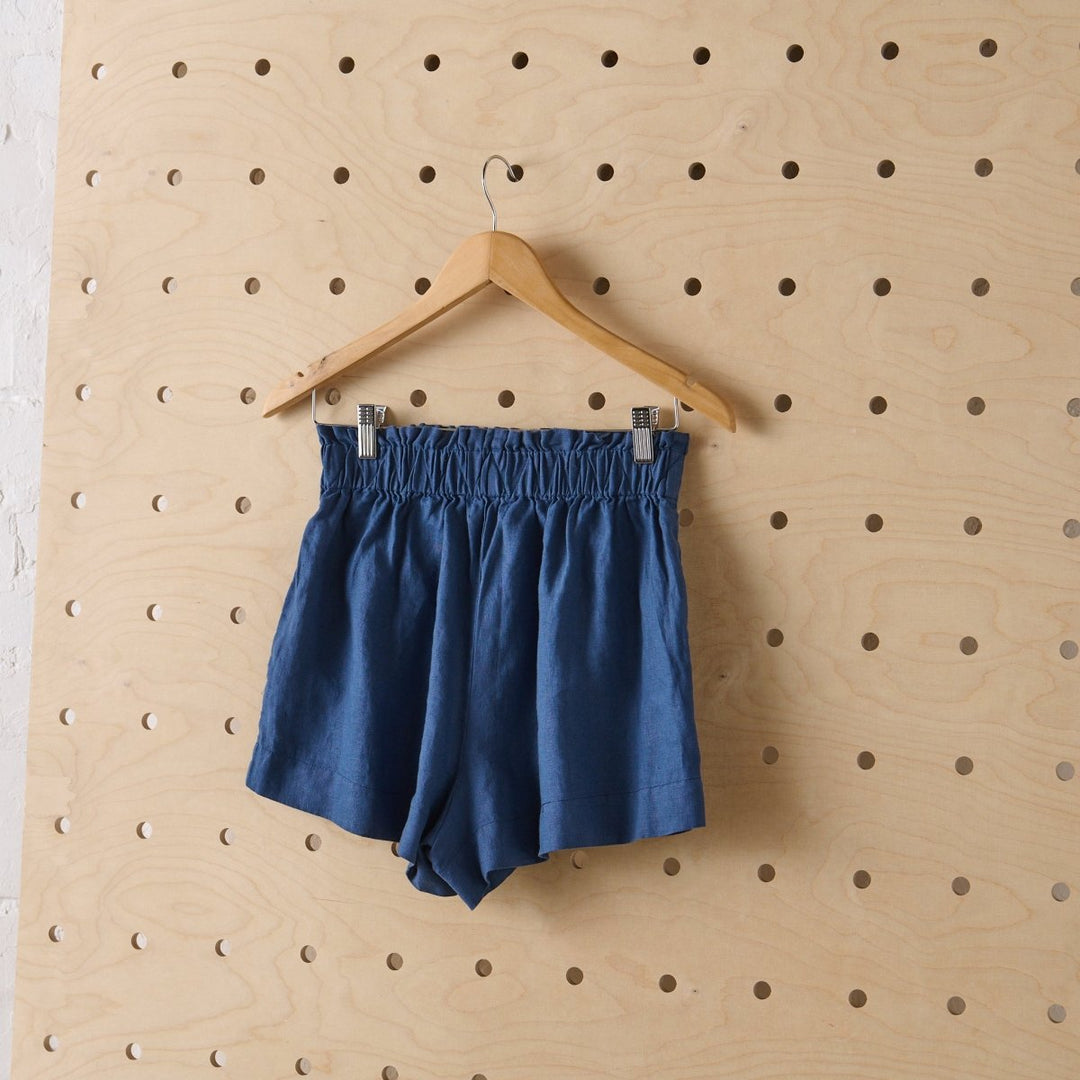 Linen Short - Navy - Linen Shorts