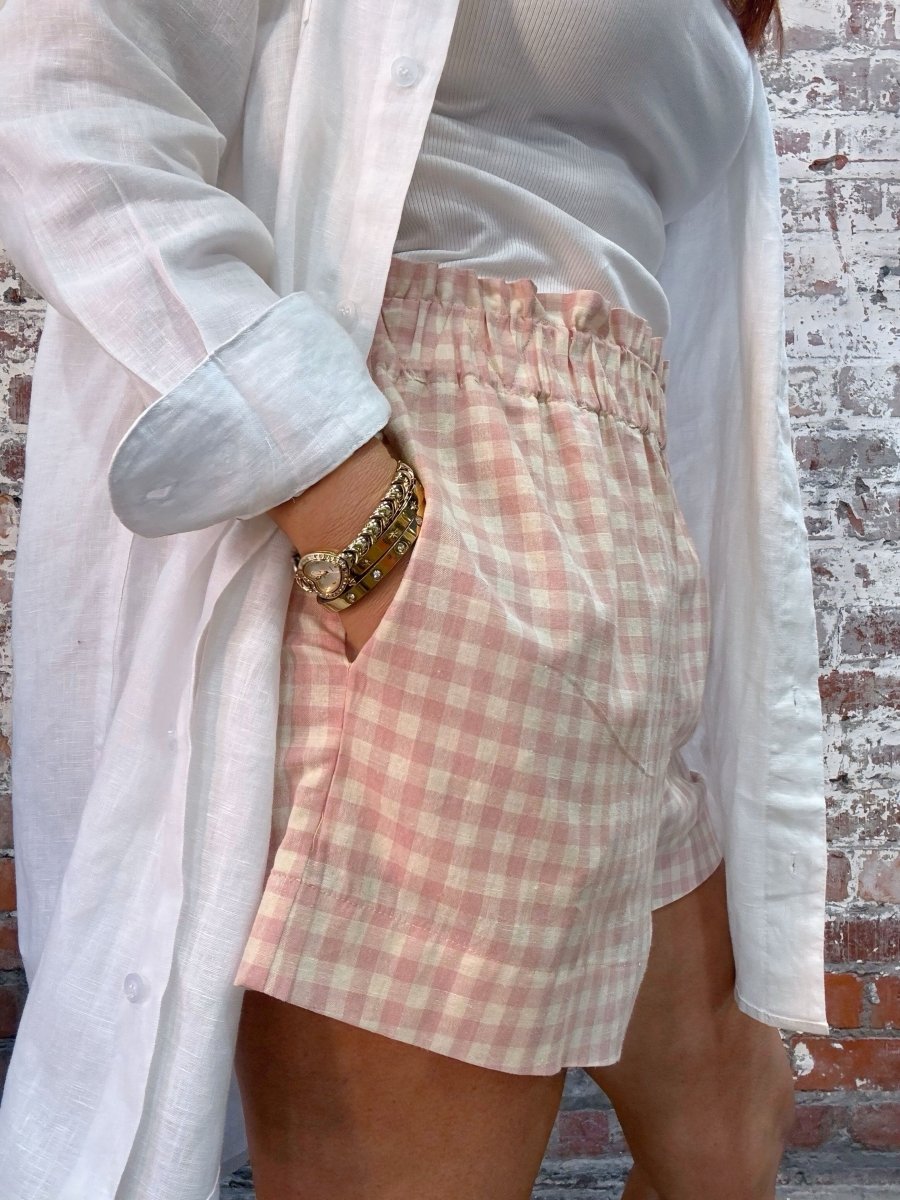 Linen Shorts - Gingham - Linen Shorts