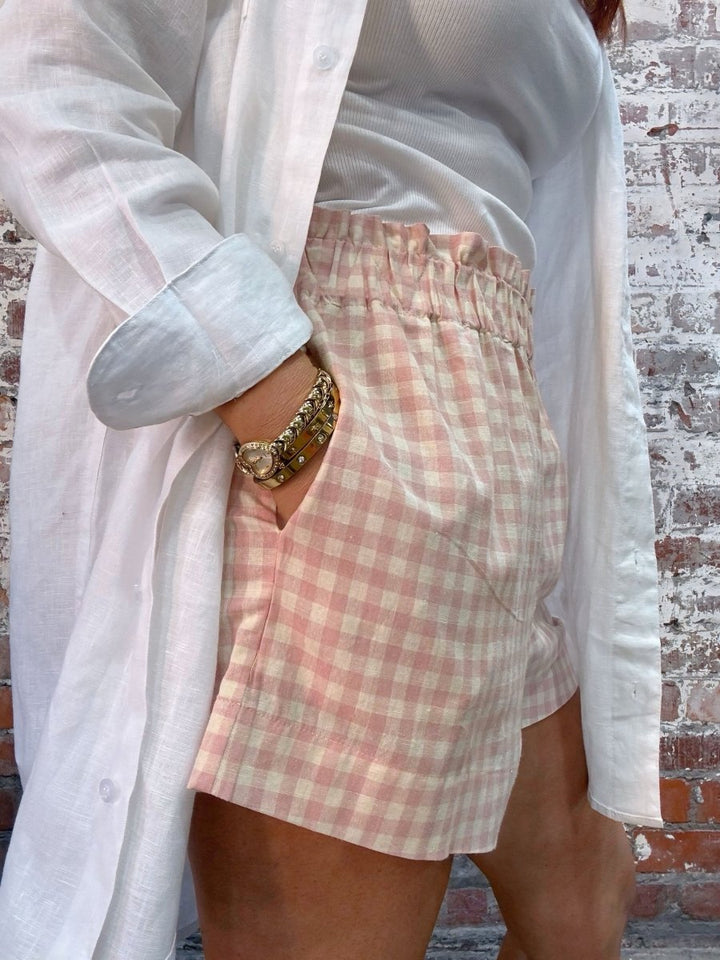 Linen Shorts - Gingham - Linen Shorts