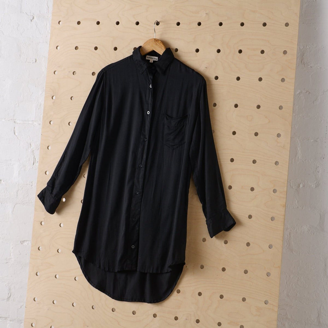 Bamboo Sleep Shirt in Black-Nightie-Jade and May