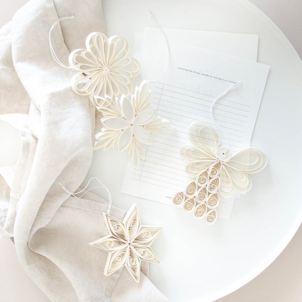 Nordic Rooms - Quilling Angel Paper Hanging Ornament in Off White - Christmas Decorations
