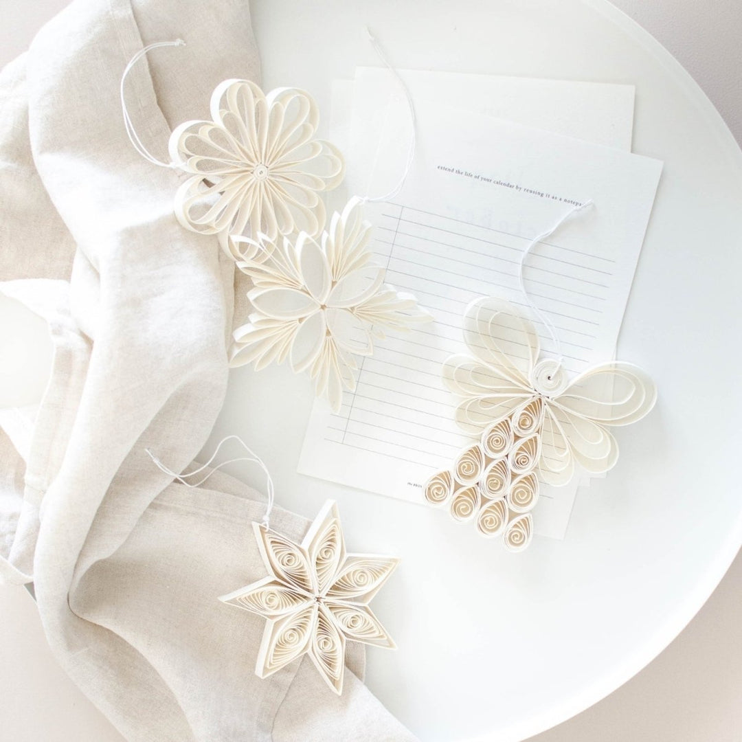 Nordic Rooms - Quilling Angel Paper Hanging Ornament in Off White - Christmas Decorations