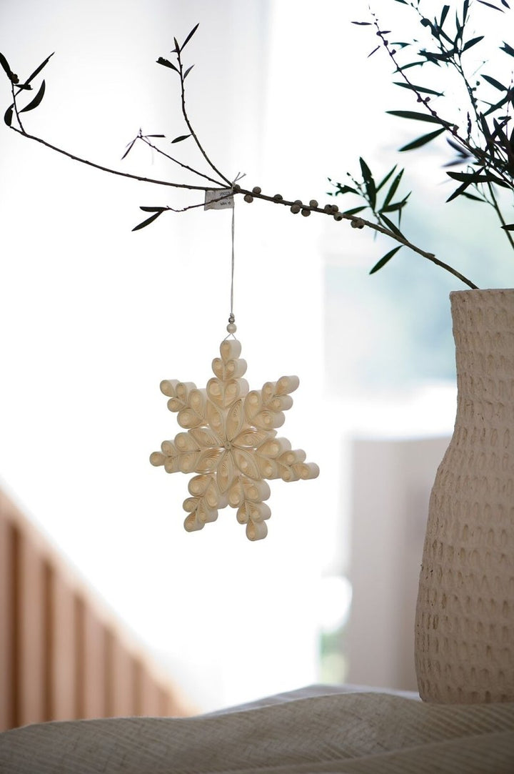 Nordic Rooms - Quilling Snowflake Paper Ornament in Off White - Christmas Decorations