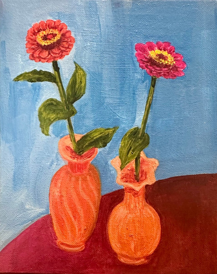 Original Artwork - Zinnia Love by Art Dove - Art