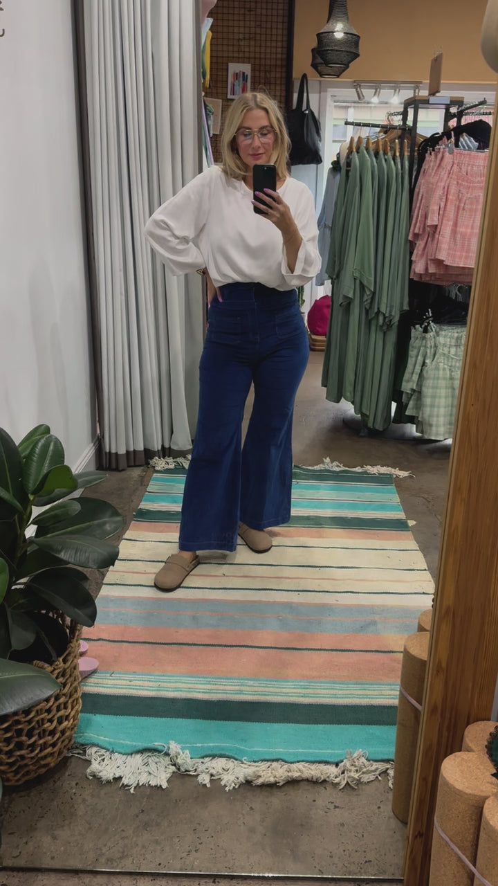 Bamboo Long Sleeve Top in White