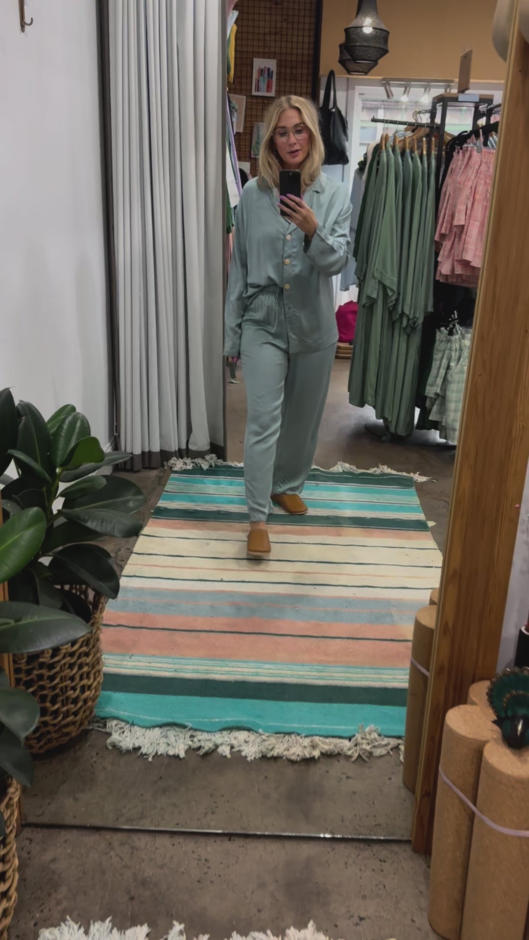 Bamboo Pyjama: Classic Set in Eucalyptus