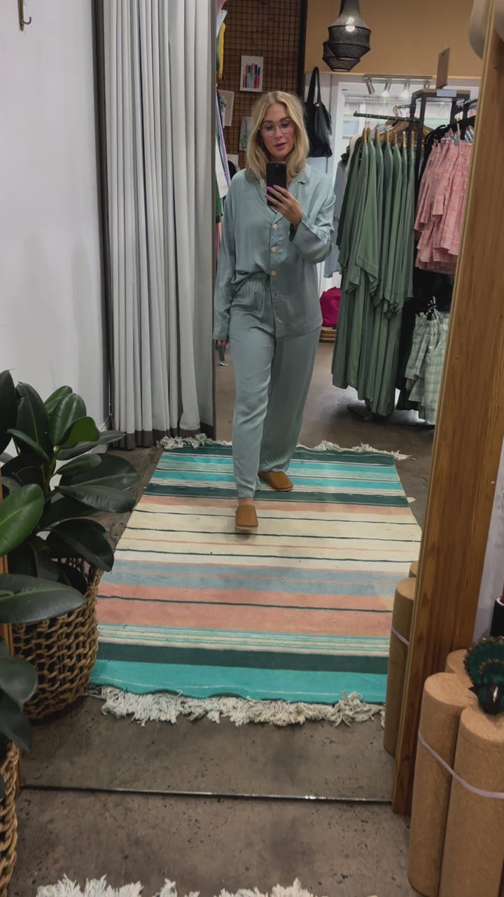 Bamboo Pyjama: Classic Set in Eucalyptus