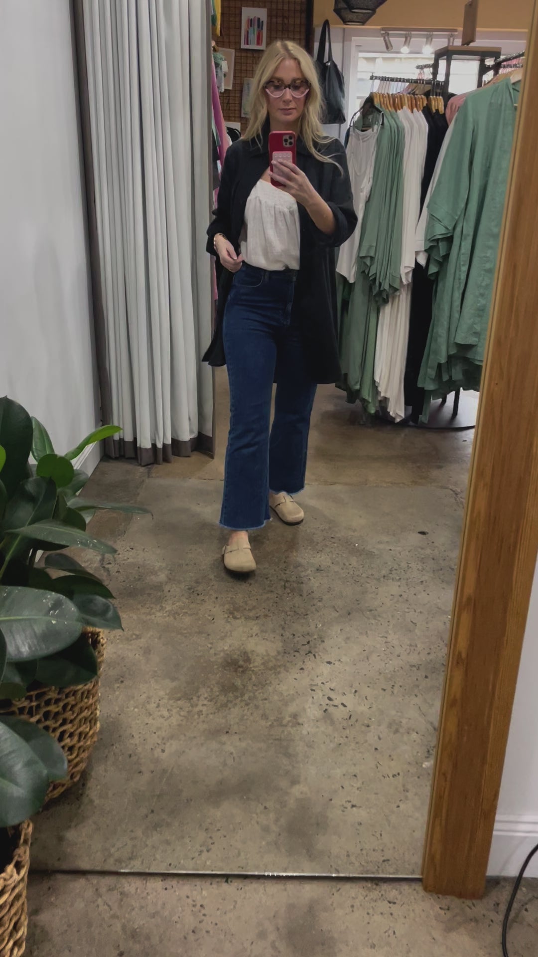 Long Linen Shirt in Black