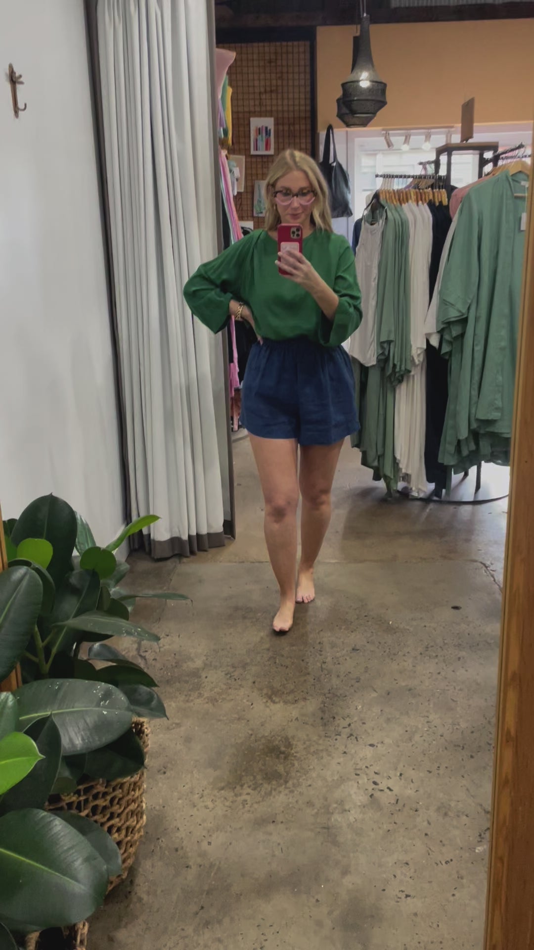 Bamboo Long Sleeve Top in Hunter Green