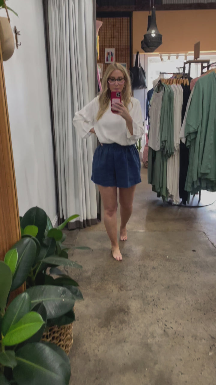 Bamboo Long Sleeve Top in White