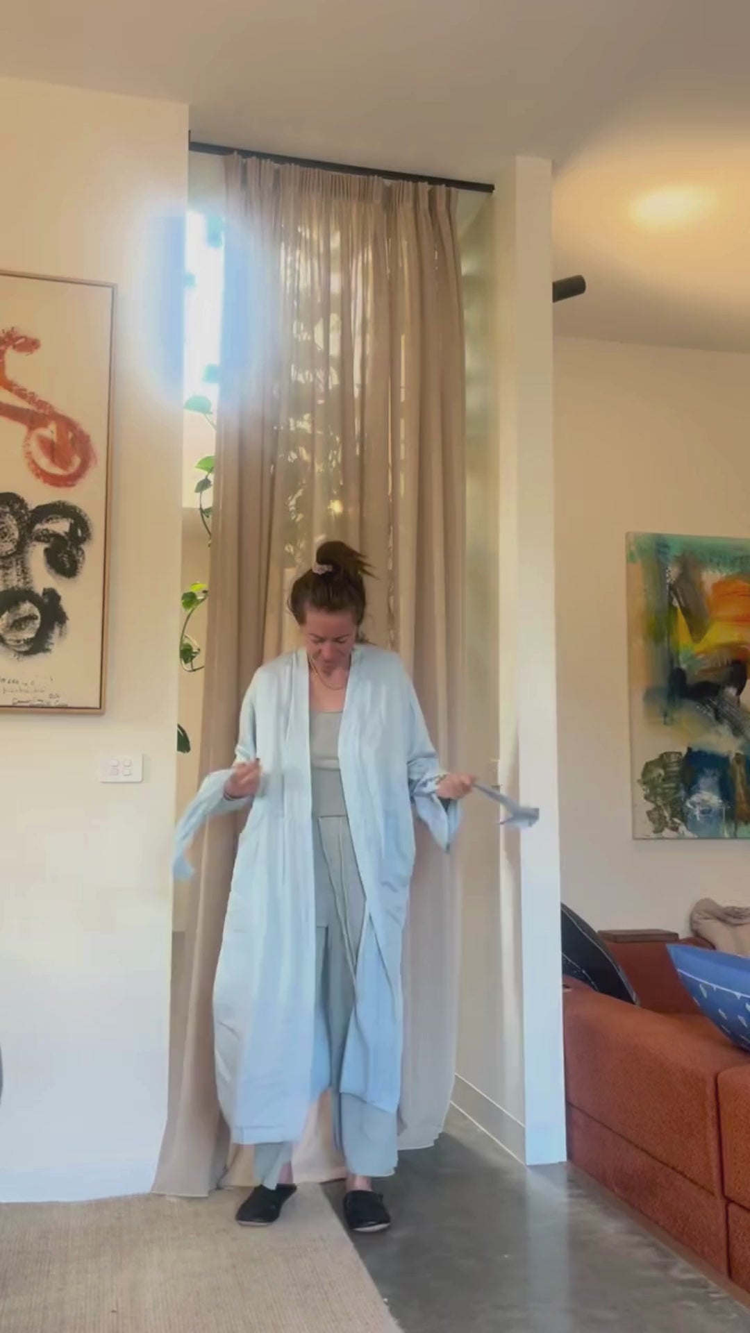 Bamboo Robe in Baby Blue - Long Length