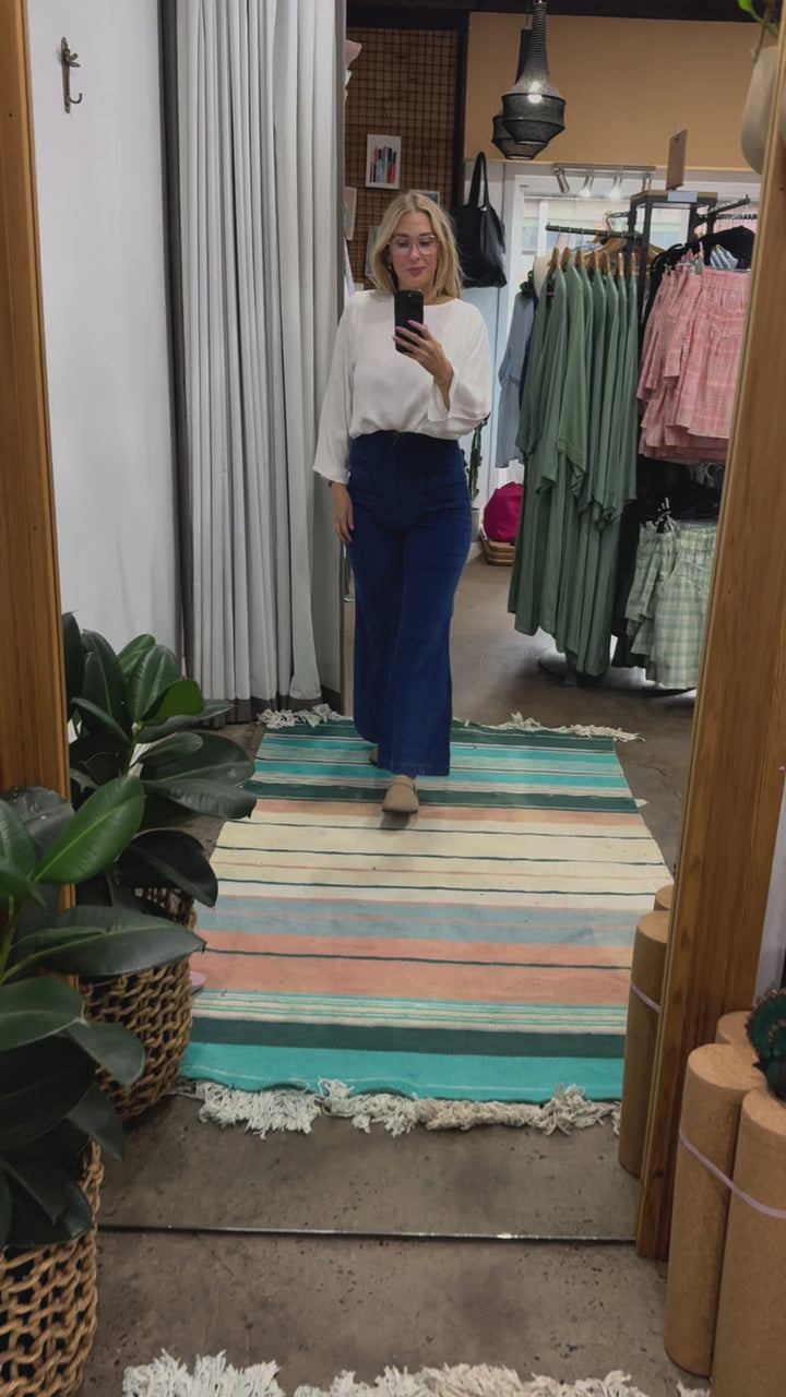 Bamboo Long Sleeve Top in White