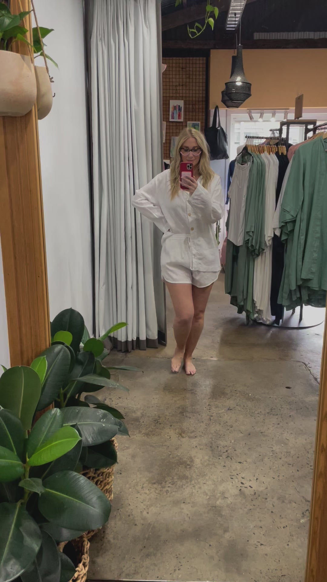 White Linen Pyjama Short Set