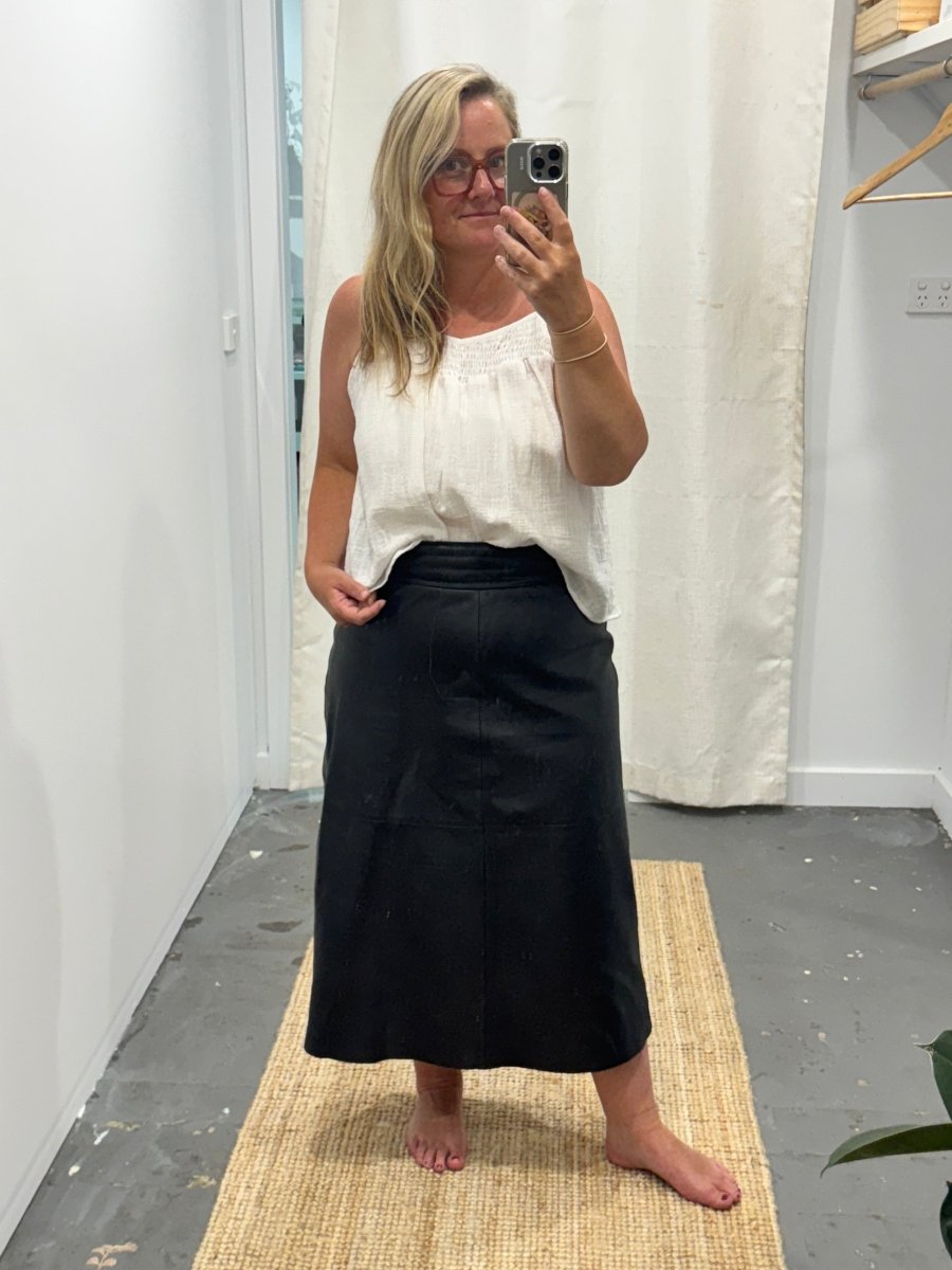 Shirred Cotton Cami | White - Pyjamas