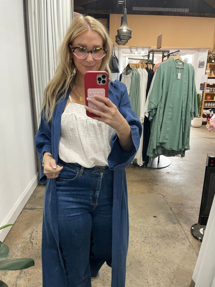 Shirred Cotton Cami | White - Pyjamas