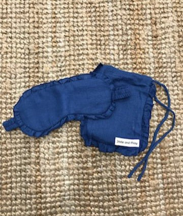 Sleep Mask in Linen with Feature Frill & Travel Bag - Sleep Mask