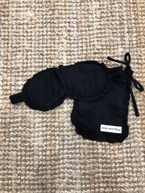 Sleep Mask in Linen with Feature Frill & Travel Bag - Sleep Mask