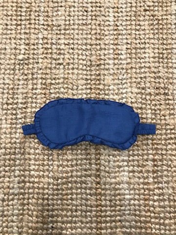 Sleep Mask in Linen with Feature Frill & Travel Bag - Sleep Mask