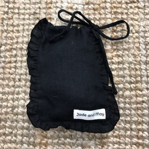 Sleep Mask in Linen with Feature Frill & Travel Bag - Sleep Mask