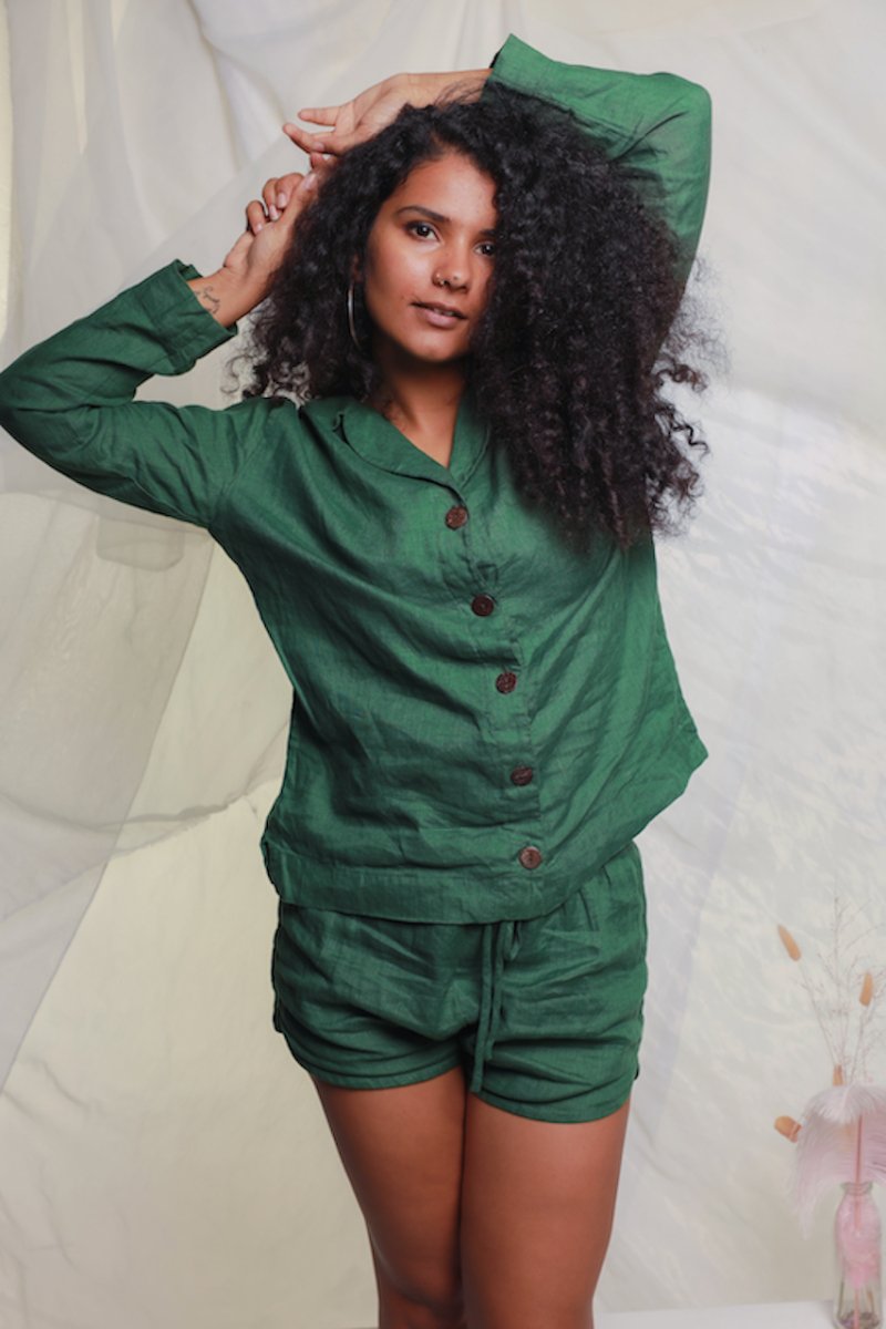 sleepwear in natural fibres at jade and may