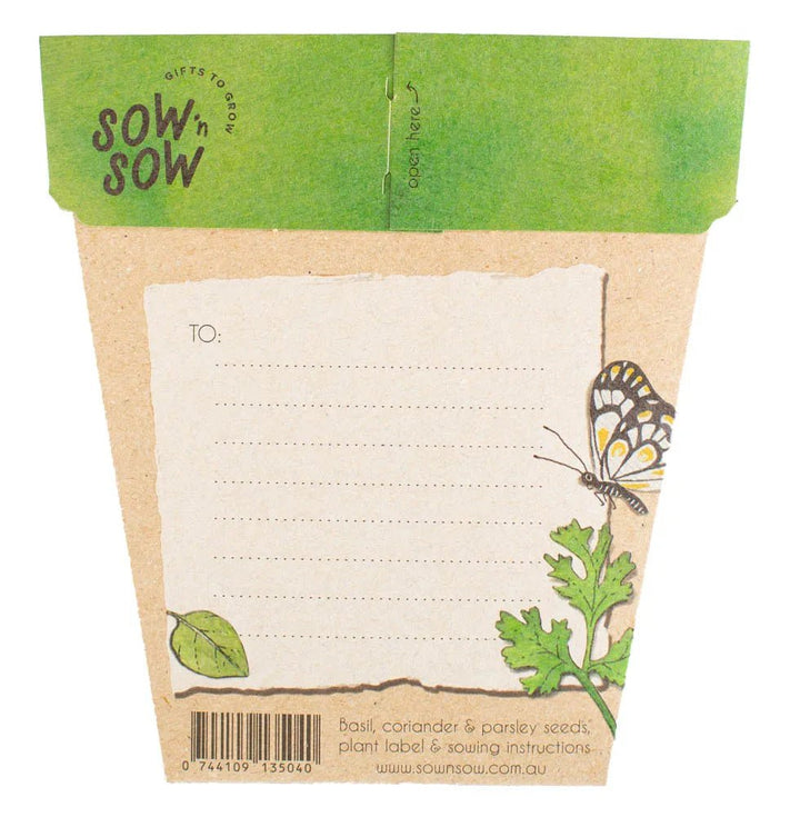 Sow n Sow Gift of Seeds - A Trio Of Herbs - Greeting Card