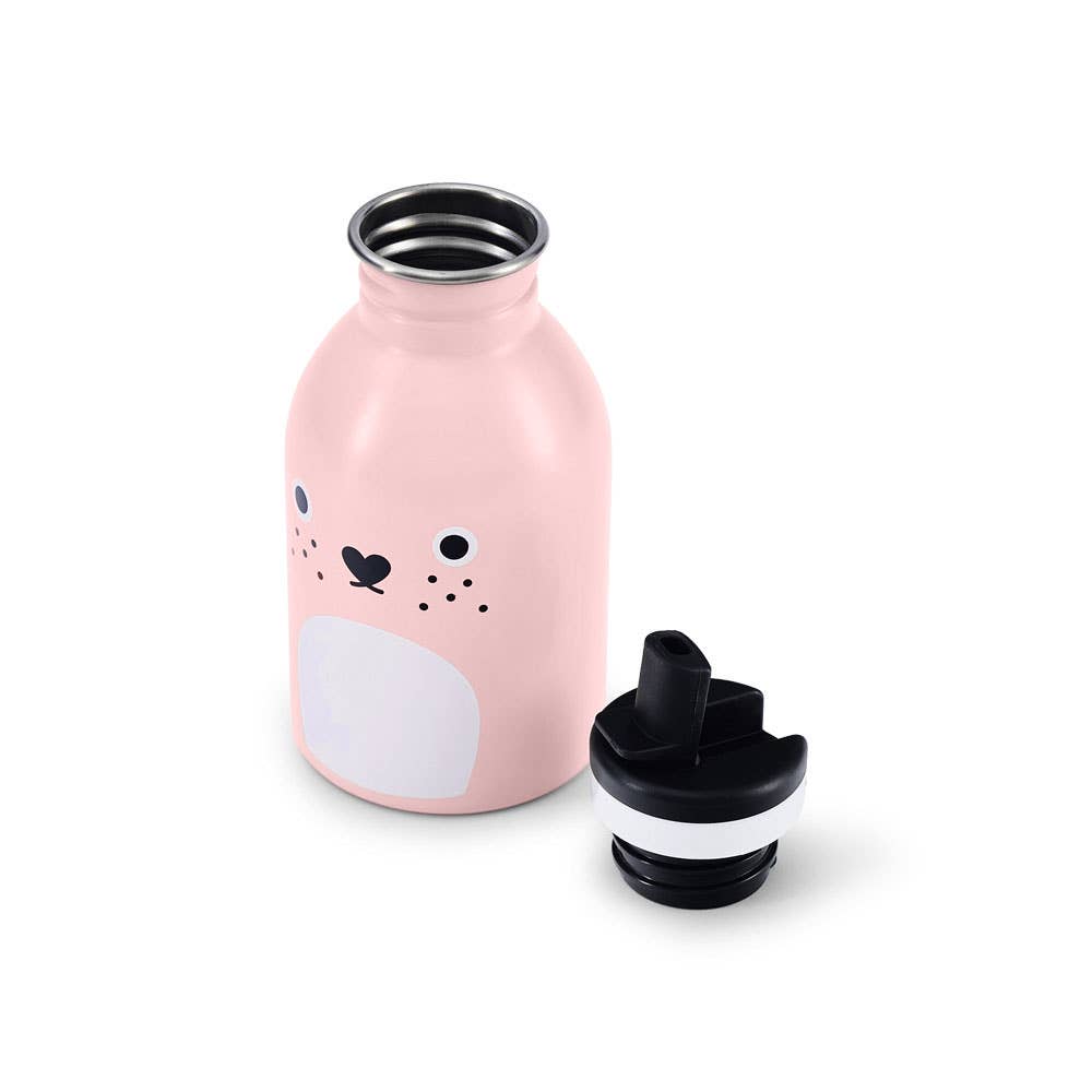 Noodoll Stainless Steel Water Bottle - Ricecarrot Rabbit in Pink - Drinkware