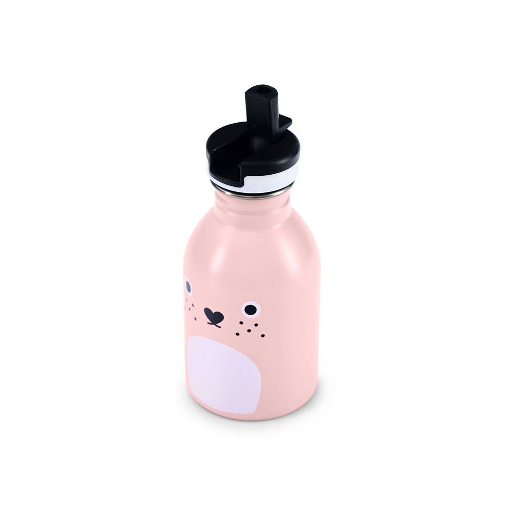 Noodoll Stainless Steel Water Bottle - Ricecarrot Rabbit in Pink - Drinkware