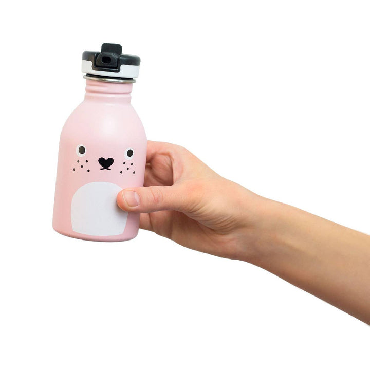 Noodoll Stainless Steel Water Bottle - Ricecarrot Rabbit in Pink - Drinkware