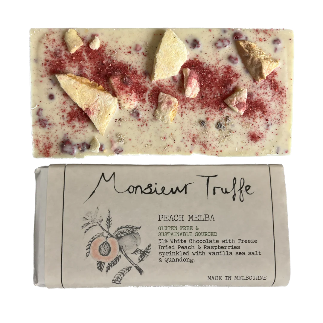 Monsieur Truffe - White Chocolate Peach Melba Bar