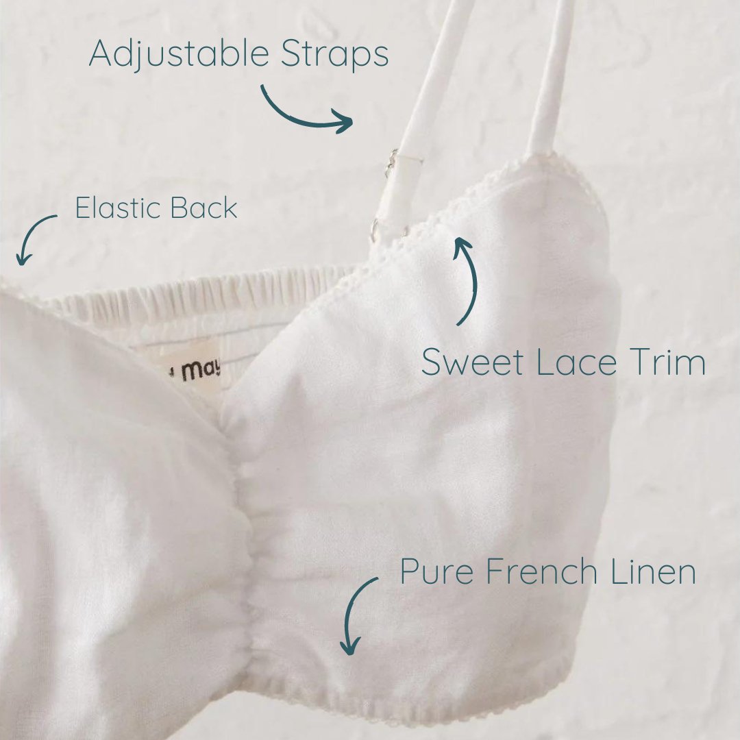 White Bralette - Linen-Jade and May-Bralette - Everyday Essentials