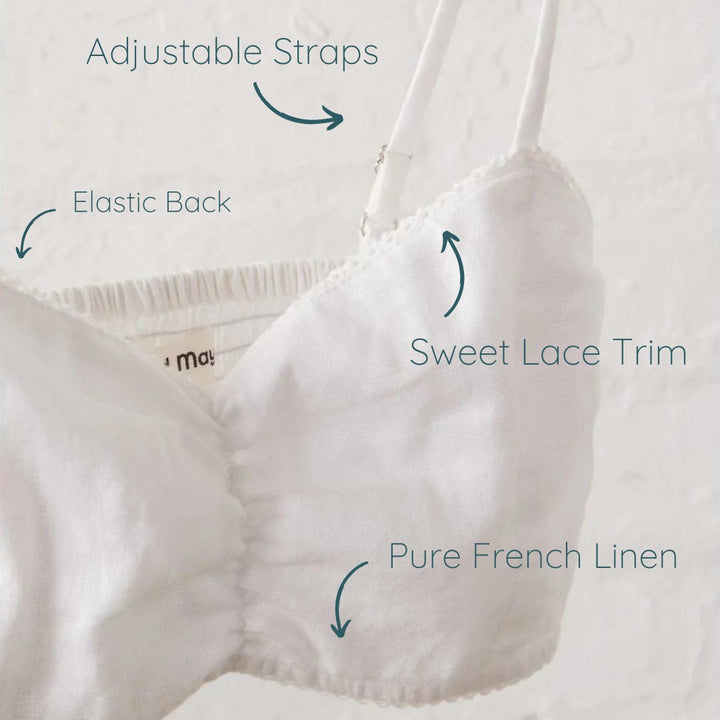 White Bralette - Linen-Jade and May-Bralette - Everyday Essentials