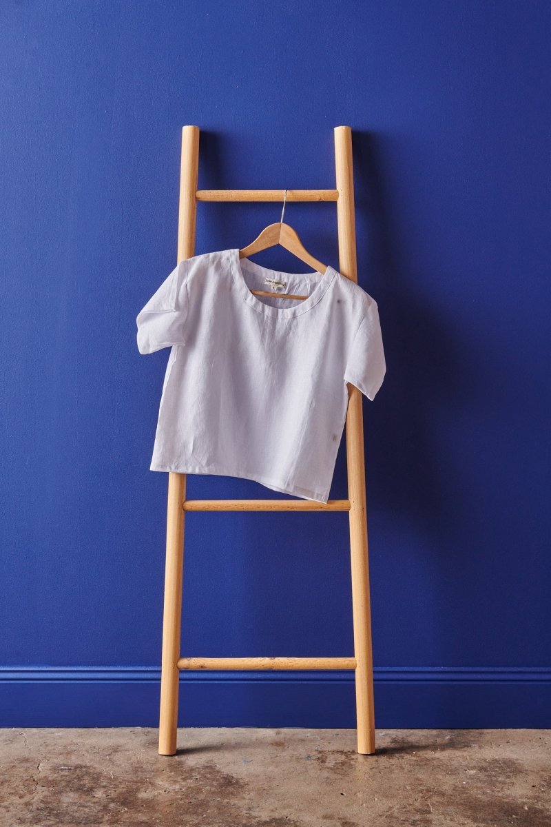 White Linen Boxy Tee - Apparel at Jade and May