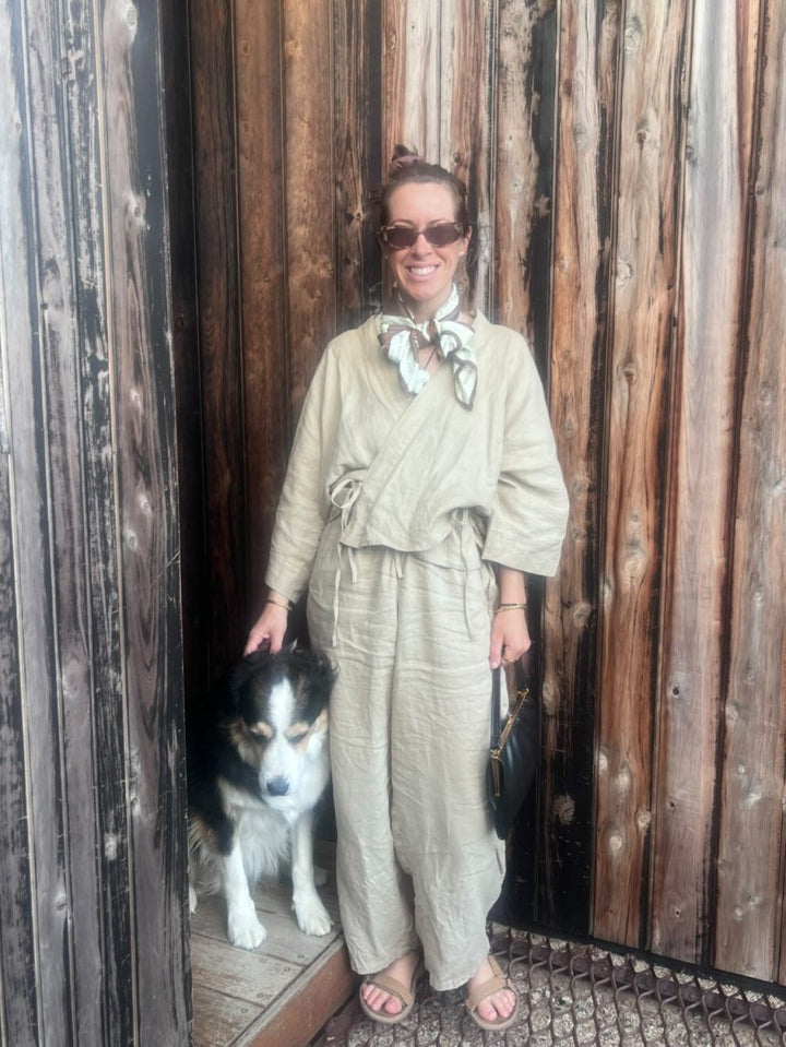 Wide Leg Linen Pant in Latte - Apparel