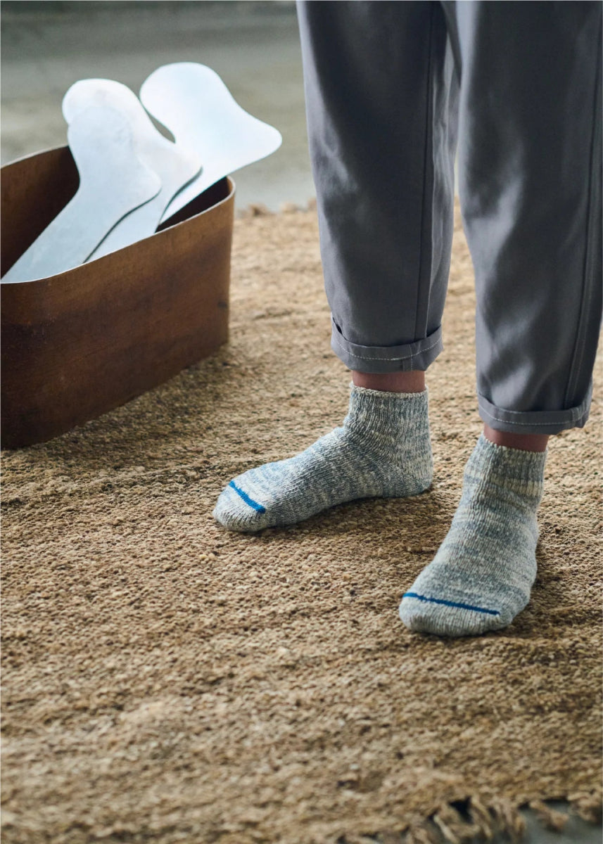 Yahae Organic Cotton Ankle Socks in Indigo - Socks