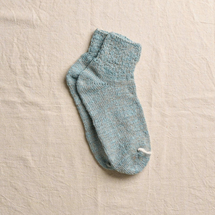 Yahae Organic Cotton Ankle Socks in Pale Blue - Socks