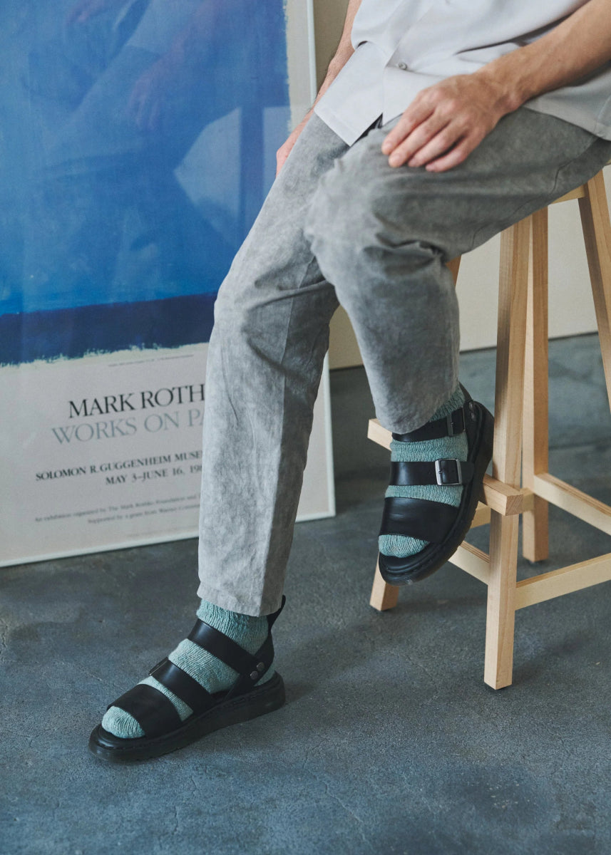 Yahae Organic Cotton Ankle Socks in Pale Blue - Socks