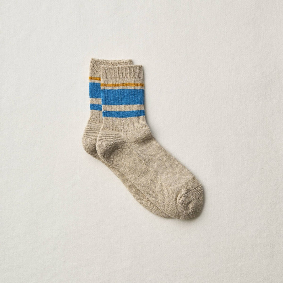 Yahae Organic Cotton Linen Line Socks in Yellow Stripe - Socks